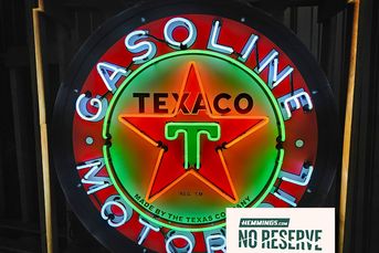 No-Reserve Texaco Gasoline and Motor Oil Neon Sign