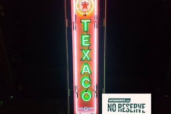No-Reserve Texaco Vertical Neon Sign