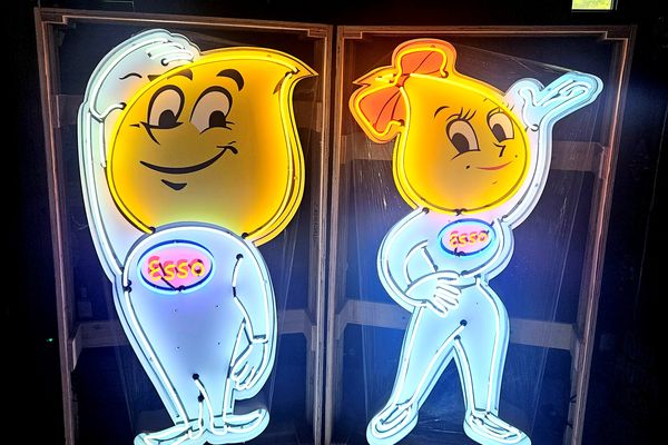 No-Reserve Esso Happy and Mrs. Drop Neon Signs