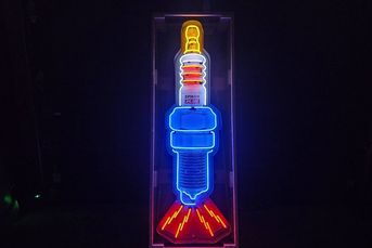 No-Reserve Spark Plug Neon Sign