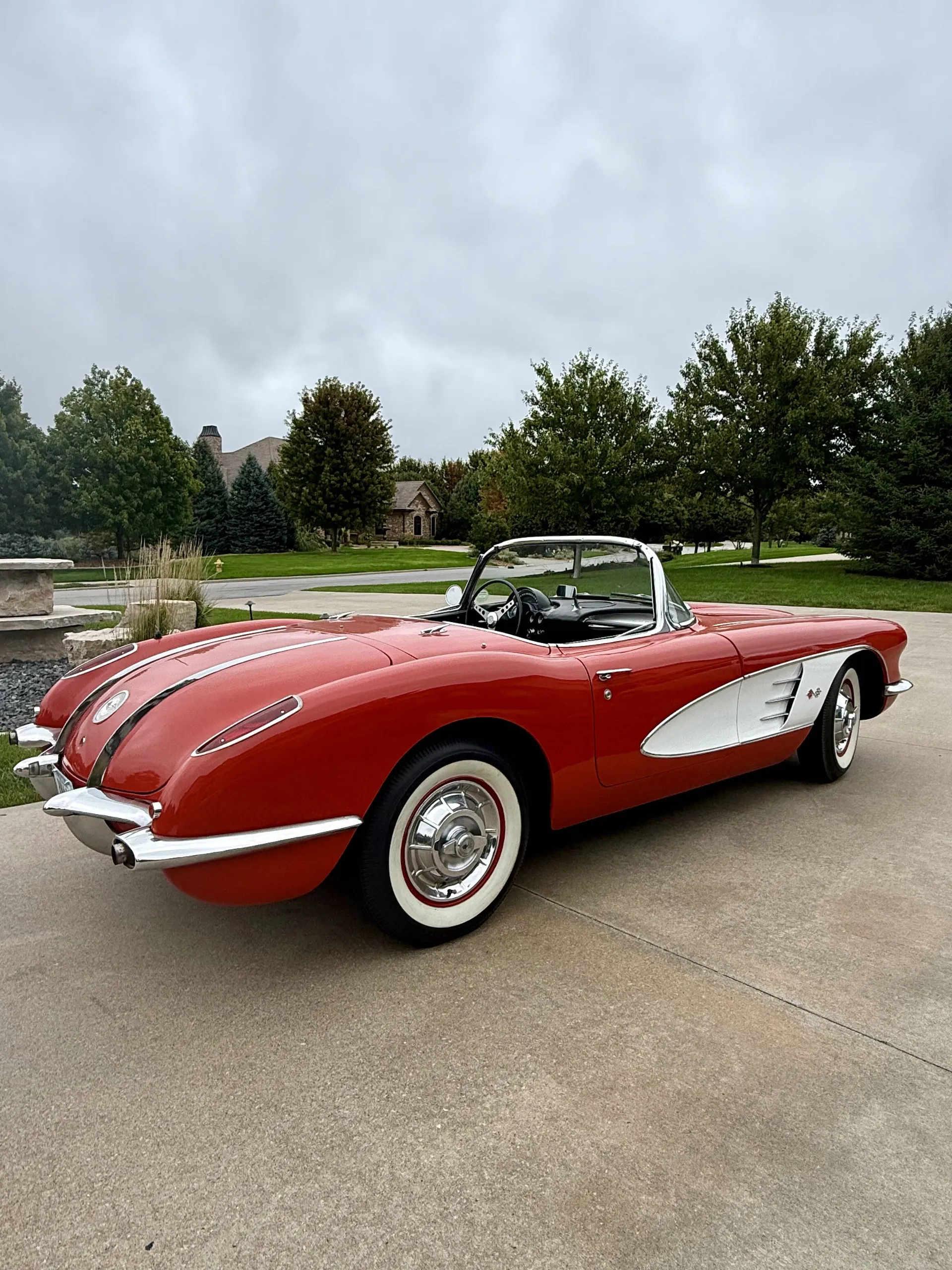 1958 Chevrolet Corvette Red And White C1 Roadster 4-Speed Manual