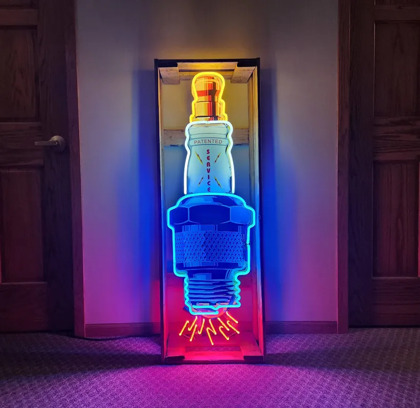 Large Patented Service Spark Plug Neon Sign | Hemmings