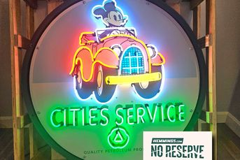 No-Reserve Cities Service Mickey Mouse Neon Sign