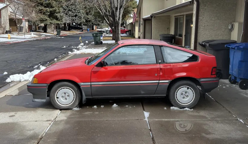 1986 Honda Crx JHMAF5329GS047196 Red Charcoal Grey and Black 1.5-liter SOHC inline-four
