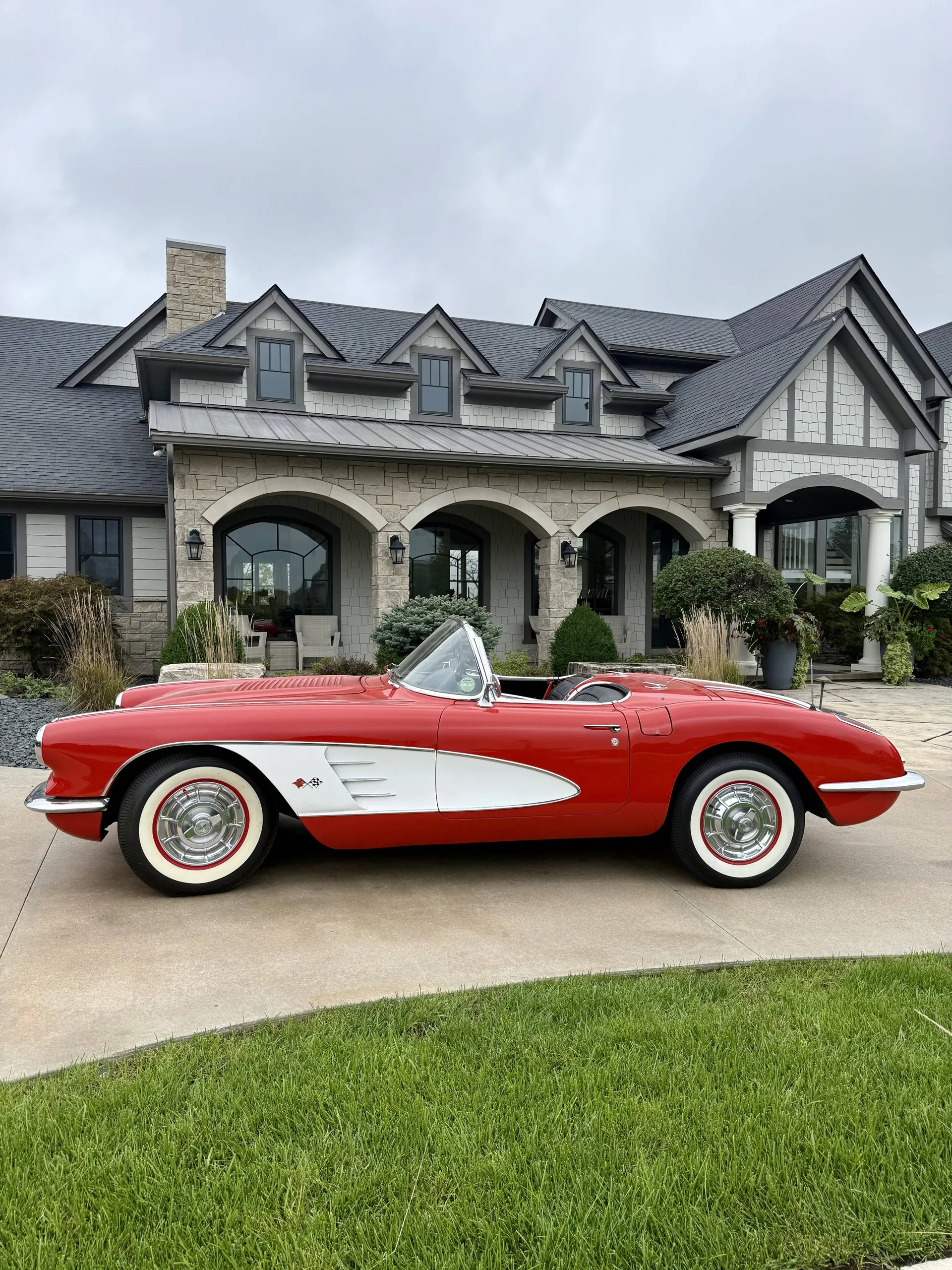 1958 Chevrolet Corvette Red And White C1 Roadster 4-Speed Manual