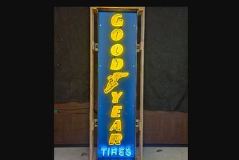 No-Reserve Goodyear Vertical Neon Sign