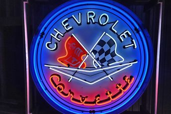 No-Reserve, Vintage-Look Chevrolet Corvette Neon Sign