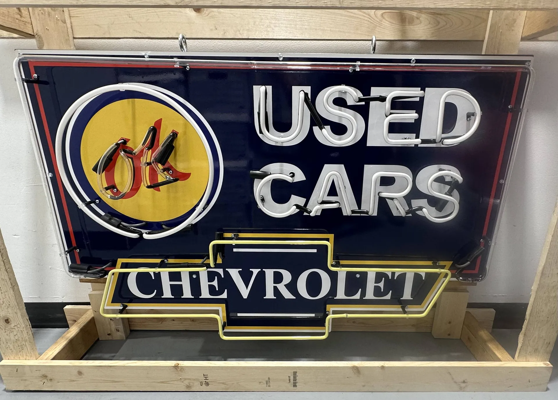 ok used cars chevy 60s 時計　看板　インパラ ベルエア Chevrolet OK Used Cars Neon Sign | Hemmings