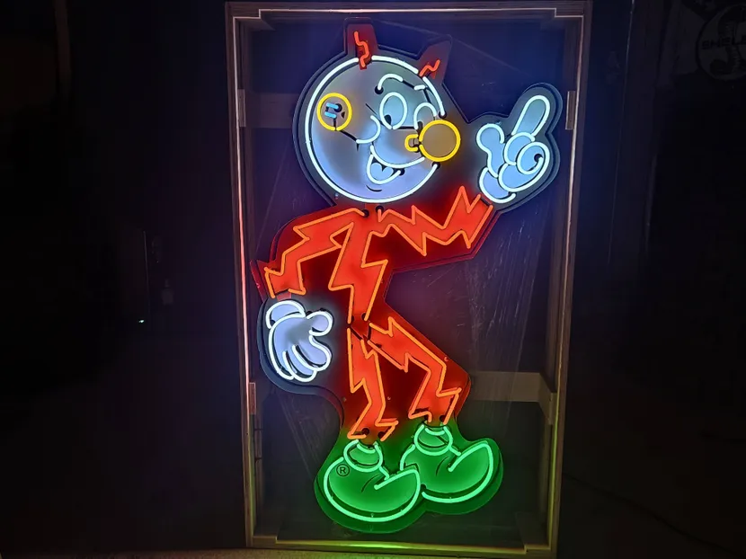 Reddy kilowatt レディキロワット　vintage sign Sold - No-Reserve Reddy Kilowatt Neon Sign | Hemmings