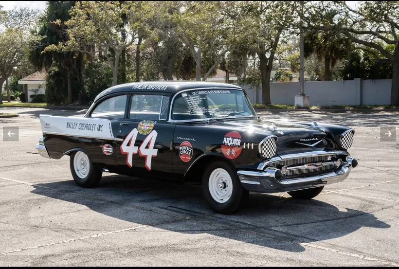 1957 Chevrolet 150Black Widow VA57A100209 Black and White Cobblestone 283 cubic inch fuel injection